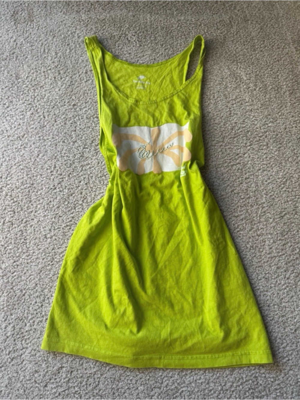 Nike Neon Lime Muscle Tank with Graphic Chest Panel